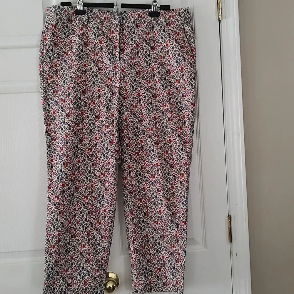 Loft Riviera Slim floral print Pants Sz 14 NWOT